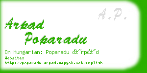 arpad poparadu business card